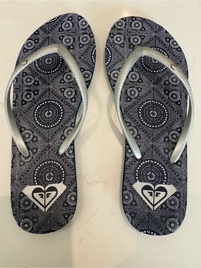 ROXY Women's BERMUDA 2 Sandals - Size 7 - Blue and Silver